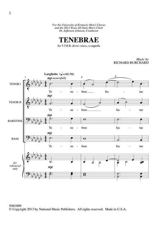 Richard Burchard Tenebrae Männerchor mit Begleitung