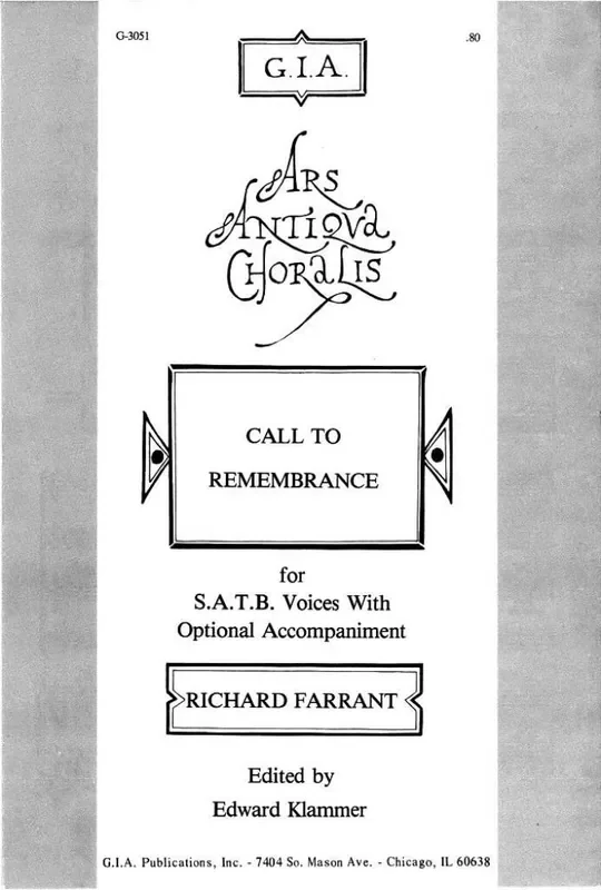 Richard Farrant Call to Remembrance Gemischter Chor mit Begleitung