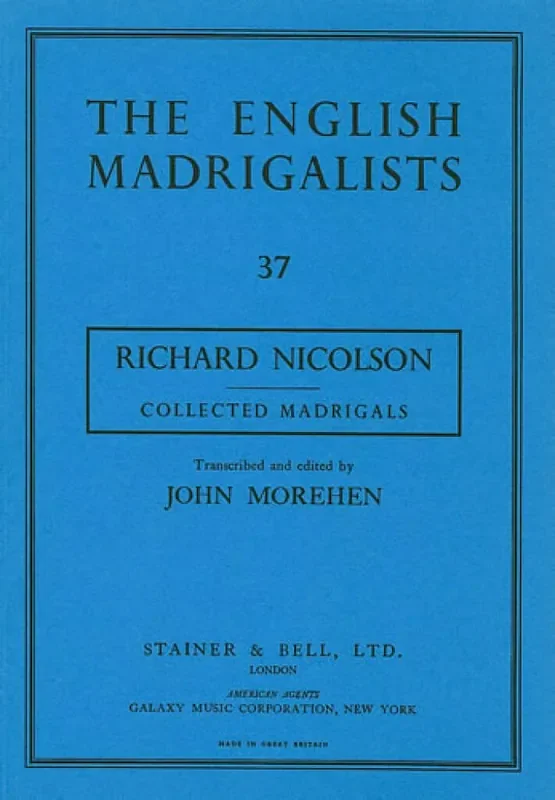 Richard Nicholson Collected Madrigals Gemischter Chor mit Begleitung