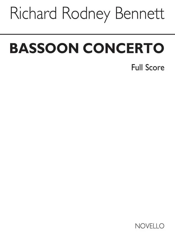 Richard Rodney Bennett Concerto For Bassoon And Strings (Full Score) Orchester mit Solo