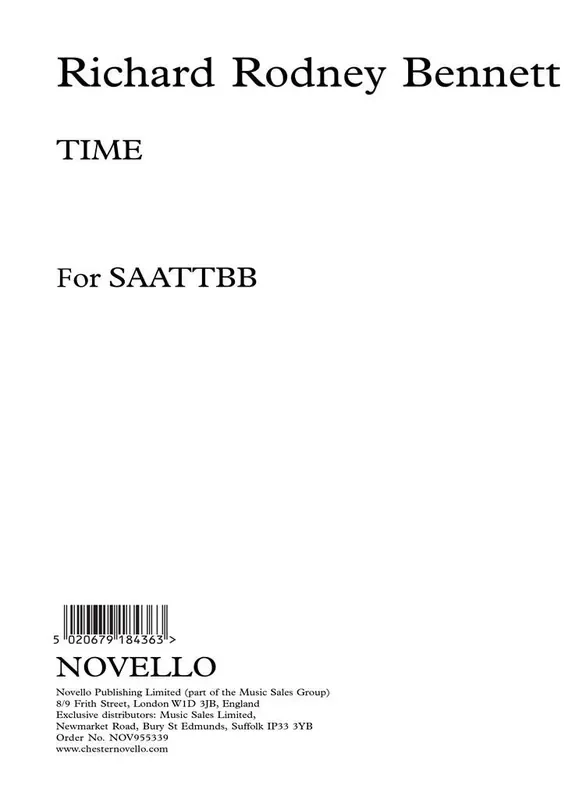 Richard Rodney Bennett Time Gemischter Chor mit Begleitung