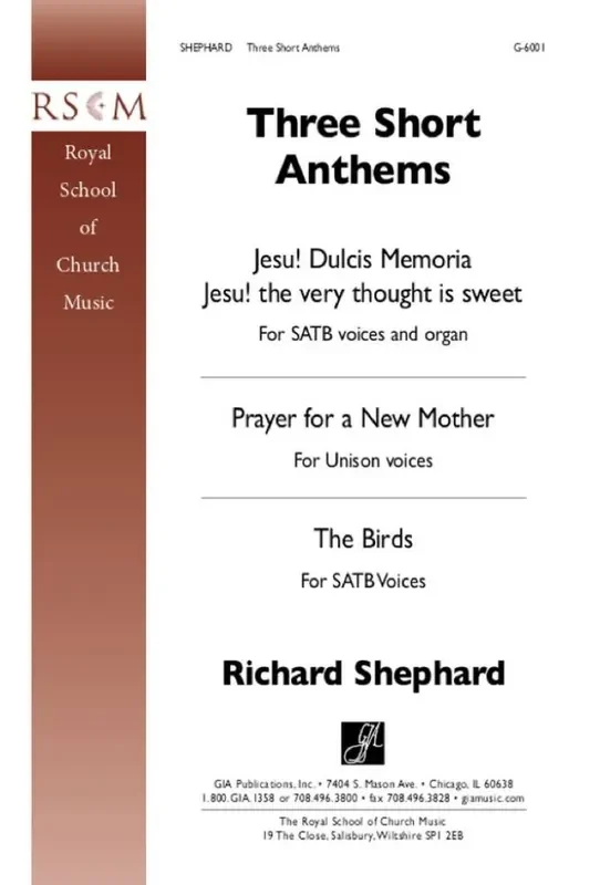 Richard Shephard Three Short Anthems Gemischter Chor mit Begleitung