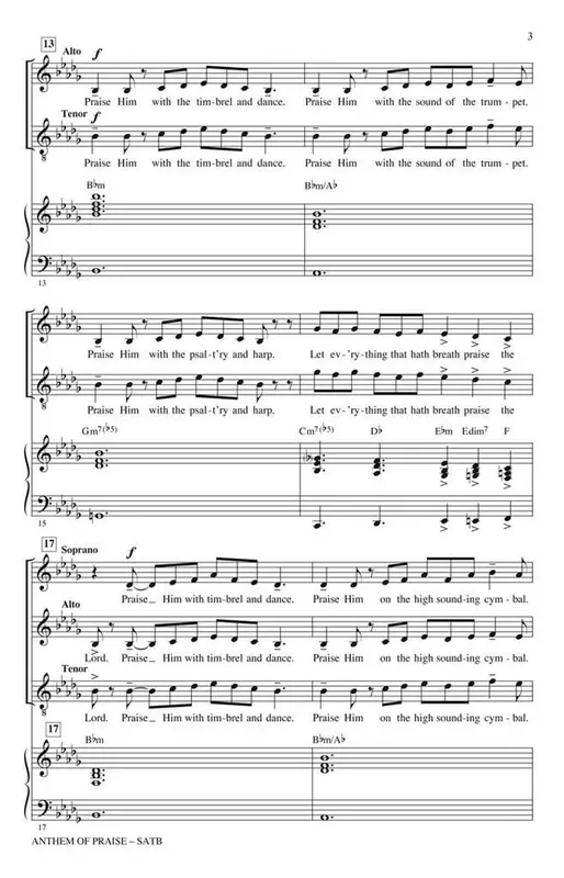 Richard Smallwood Anthem of Praise (Arr. Keith Hampton) Gemischter Chor mit Begleitung