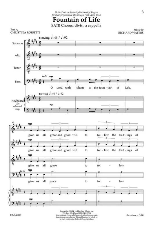 Richard Waters Fountain Of Life (Arr. Richard Waters) Gemischter Chor A cappella