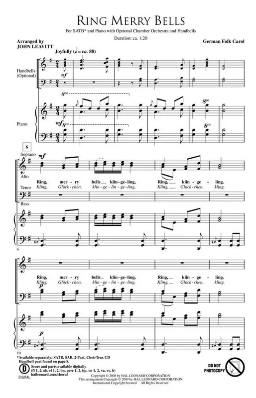 Ring Merry Bells (Arr. John Leavitt) Gemischter Chor mit Begleitung