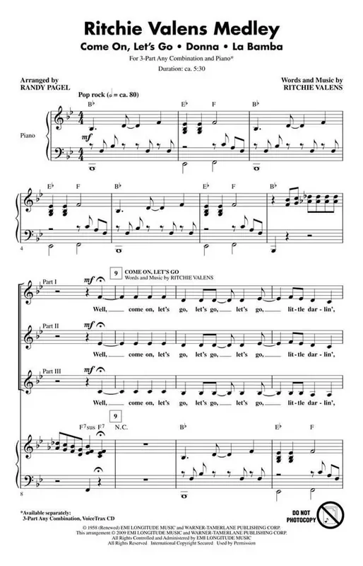 Ritchie Valens Ritchie Valens Medley (Arr. Randy Pagel) Gemischter Chor mit Begleitung