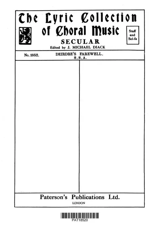 Robert Burnett Deirdre‘s Farewell Frauenchor mit Begleitung