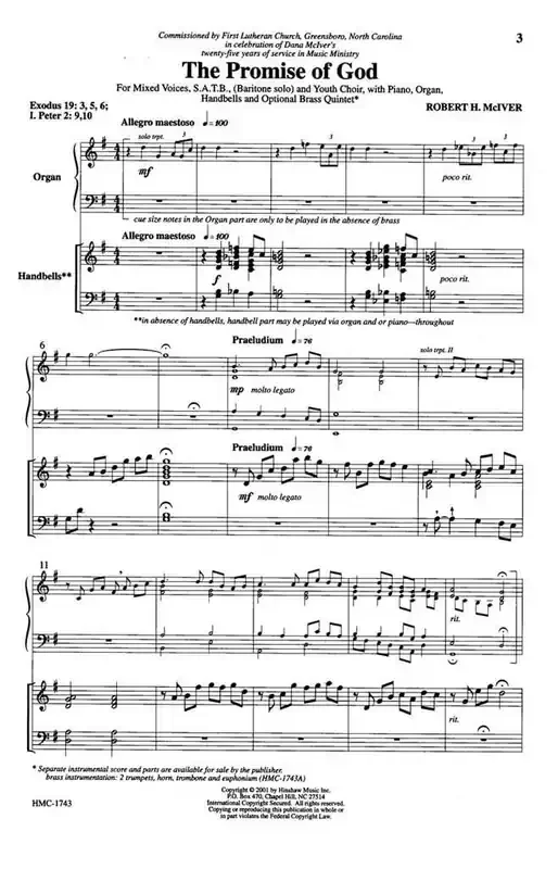 Robert H. McIver The Promise Of God (Arr. Robert H. McIver) Gemischter Chor mit Klavier/Orgel