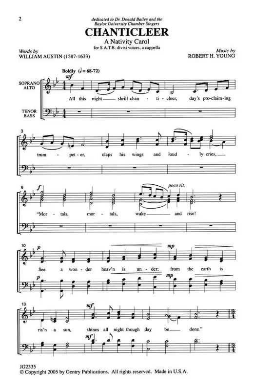 Robert H. Young Chanticleer Gemischter Chor mit Begleitung