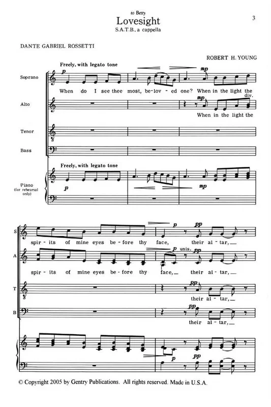 Robert H. Young Lovesight Gemischter Chor mit Begleitung