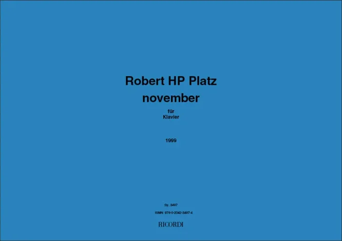 Robert HP Platz November Klavier Solo