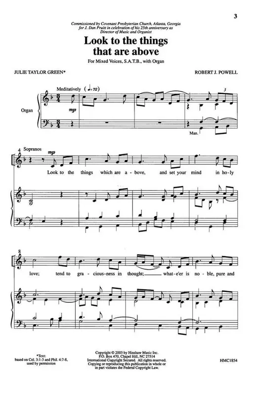 Robert J. Powell Look To The Things That Are Above (Arr. Robert J. Powell) Gemischter Chor mit Klavier/Orgel