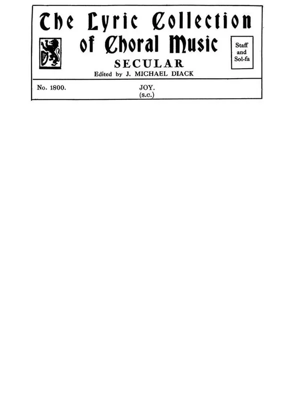 Robert Schumann Joy Frauenchor mit Begleitung