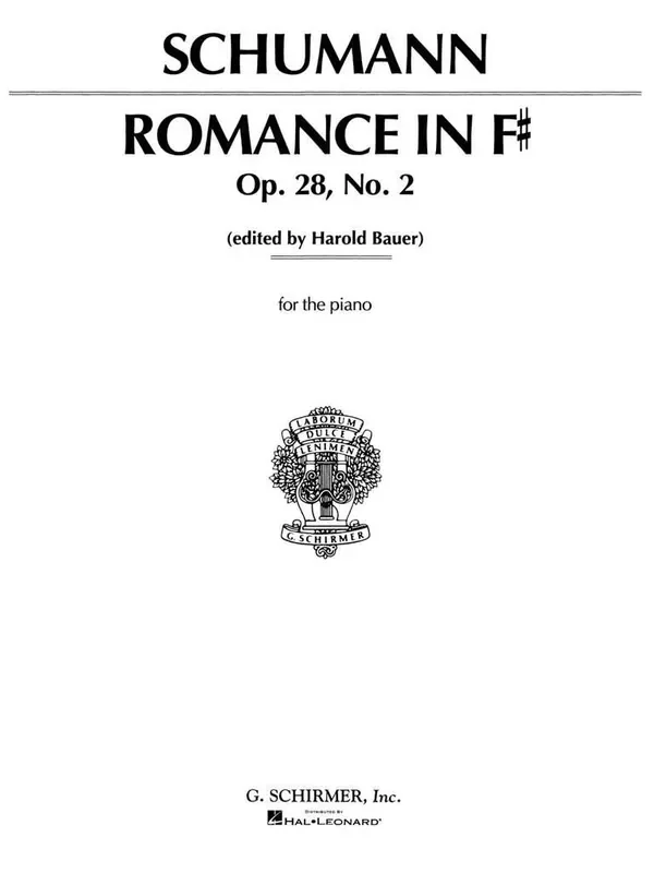 Robert Schumann Romance, Op. 28, No. 2 in F Sharp Klavier Solo