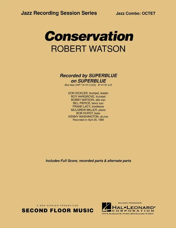 Robert Watson Conservation Full Score (Arr. Don Sickler) Jazz Ensemble