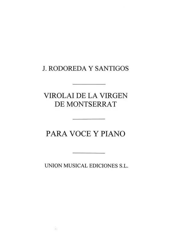 Robson Rodereda Y Santigos Virolai De La Virgen Gesang Solo