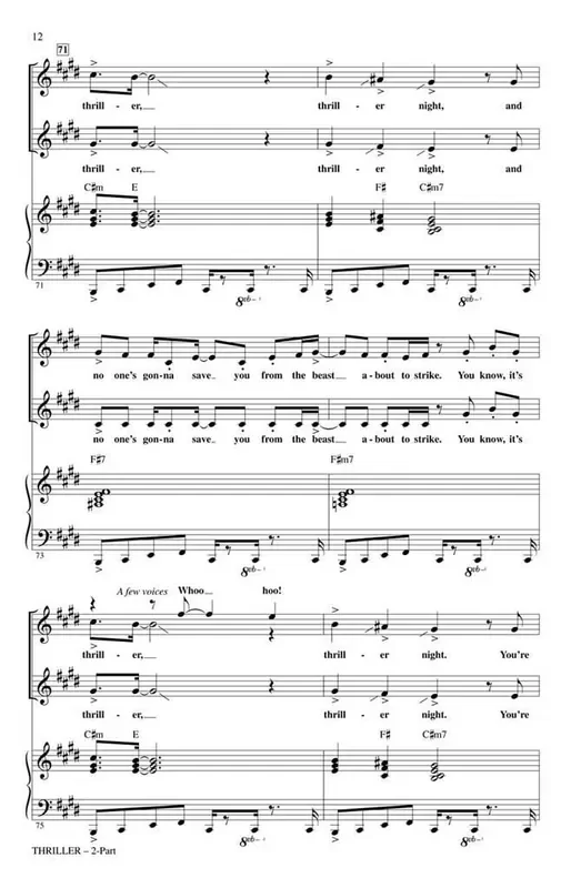 Rod Temperton Thriller (Arr. Mark Brymer) Frauenchor mit Begleitung