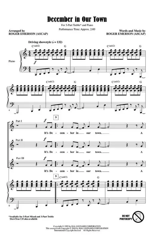 Roger Emerson December in Our Town Gemischter Chor mit Begleitung