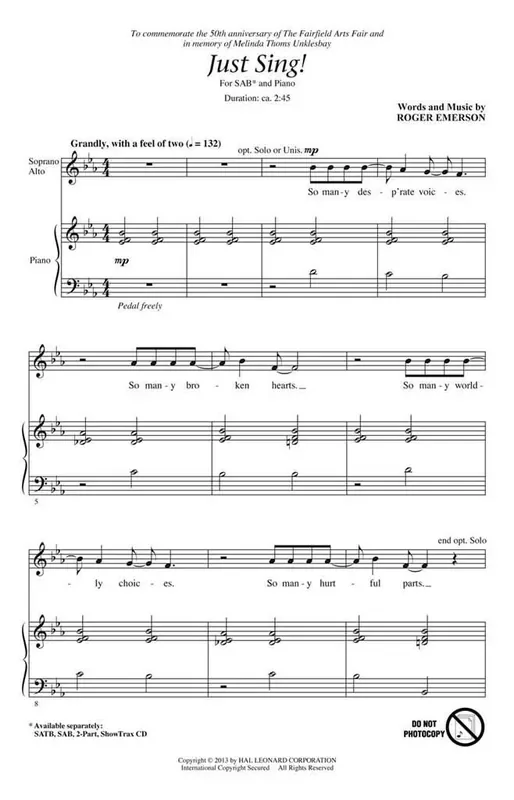 Roger Emerson Just Sing! Gemischter Chor mit Begleitung