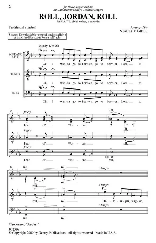 Roll, Jordan, Roll (Arr. Stacey V. Gibbs) Gemischter Chor mit Begleitung