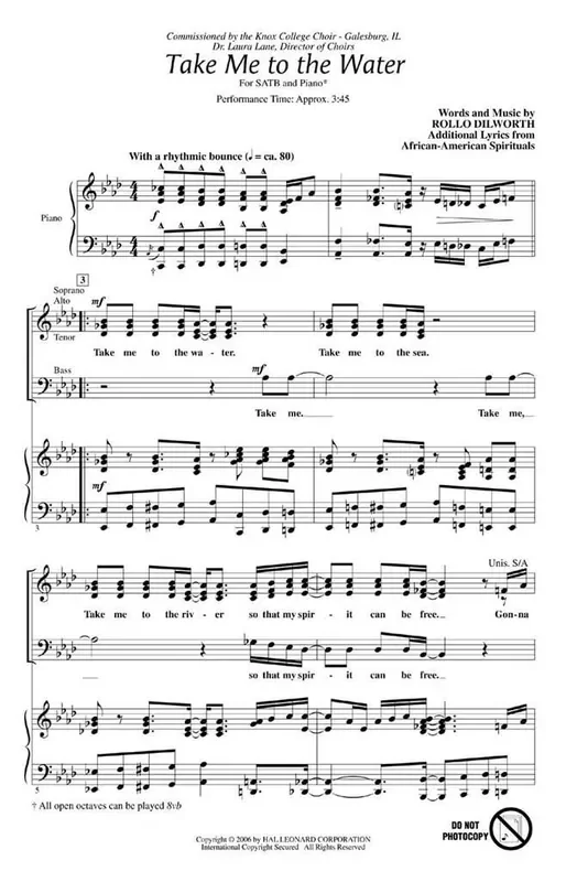 Rollo Dilworth Take Me to the Water Gemischter Chor mit Begleitung