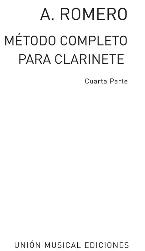 Romero Romero Metodo Completo Para Clarinete Part 4 Klarinette Solo