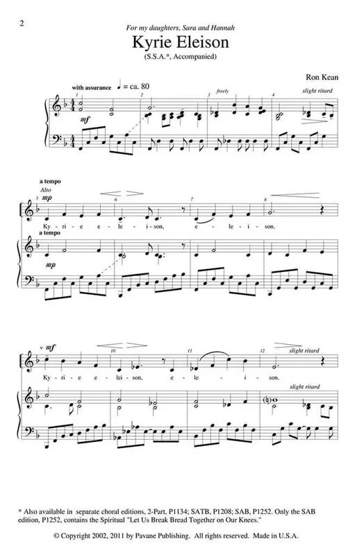 Ron Kean American Mass Frauenchor mit Begleitung