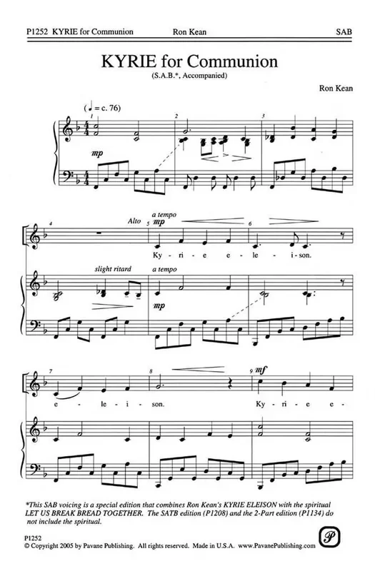 Ron Kean Kyrie for Communion Gemischter Chor mit Begleitung