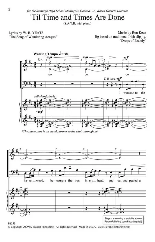 Ron Kean ‘Til Time and Times Are Done Gemischter Chor mit Begleitung