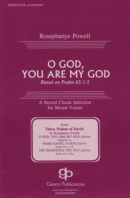 Rosephanye Powell O God, You Are My God Gemischter Chor mit Begleitung