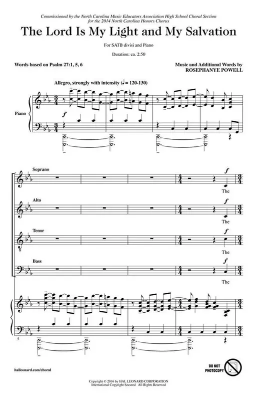 Rosephanye Powell The Lord Is My Light and My Salvation Gemischter Chor mit Begleitung