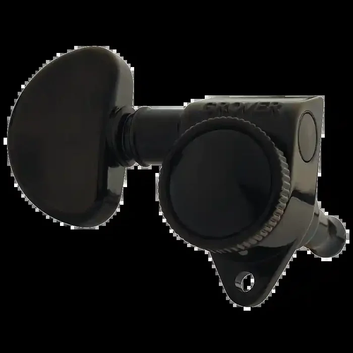 ROTO-GRIP Standard Size Guitar Machine Heads, Black Chrome / 3 + 3
