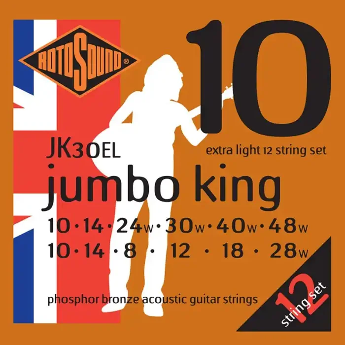 Rotosound Jumbo King snarenset akoestisch 12-snarig, phosphor bronze wound, 10-48, extra light