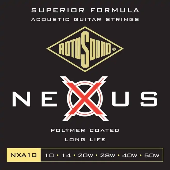 Rotosound Nexus snarenset akoestisch, coated phosphor bronze, 10-50, extra light