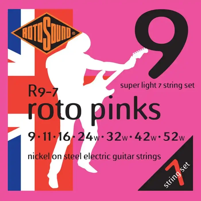 Rotosound Roto snarenset elektrisch 7-snarig, nickel wound 9-52, super light
