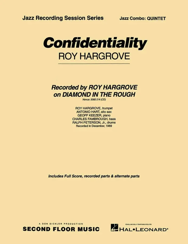 Roy Hargrove Confidentiality Full Score Jazz Ensemble