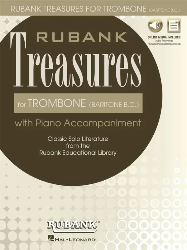 Rubank Treasures for Trombone (Baritone B.C.) Posaune Solo
