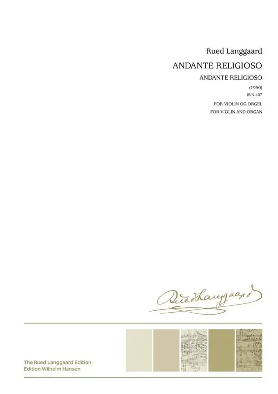 Rued Langgaard Andante Religioso Violine mit Begleitung