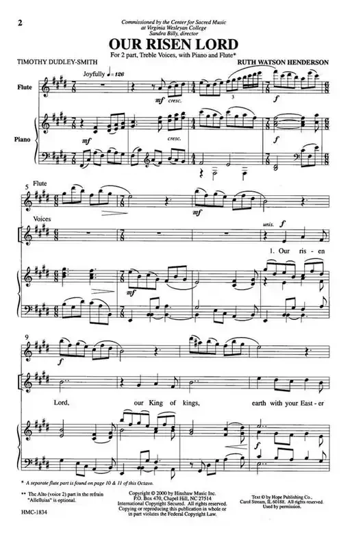 Ruth Watson Henderson Our Risen Lord (Arr. Ruth Watson Henderson) Frauenchor mit Klavier/Orgel