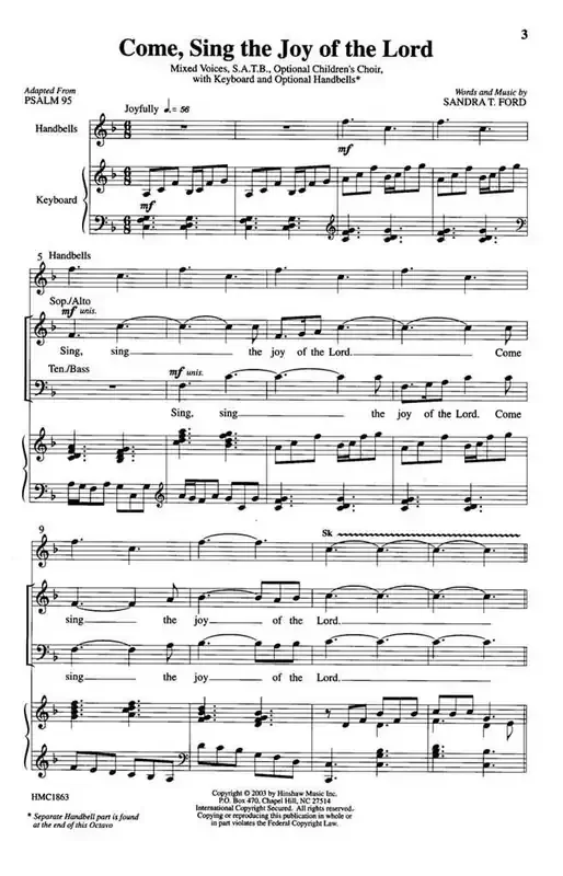 Sandra T. Ford Come Sing The Joy Of The Lord (Arr. Sandra T. Ford) Gemischter Chor mit Begleitung
