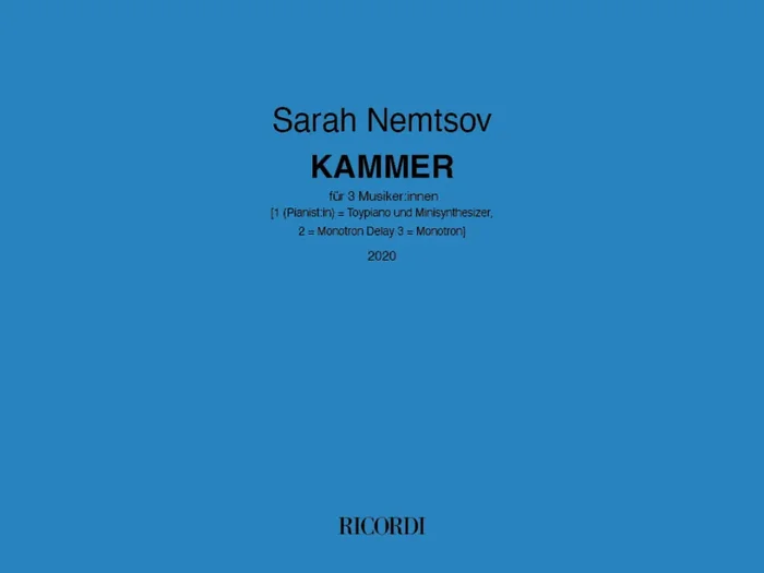 Sarah Nemtsov Kammer Klavier Solo
