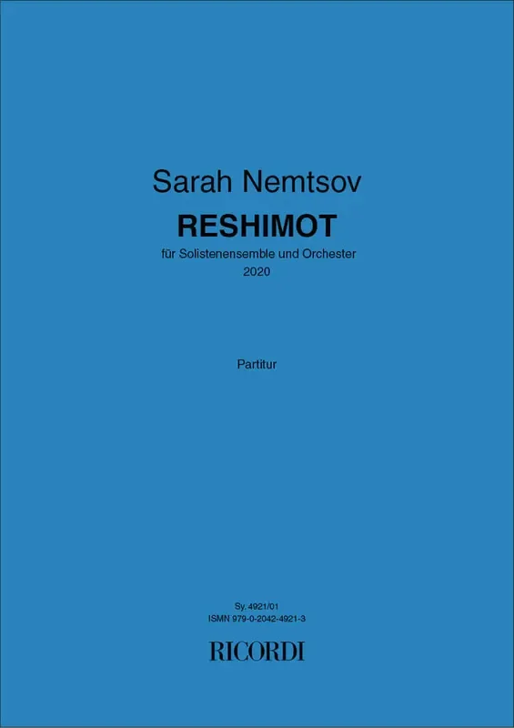 Sarah Nemtsov Reshimot Gemischter Chor mit Ensemble