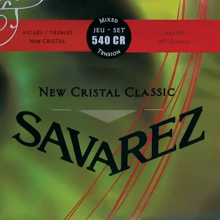 Savarez New Cristal Classic snarenset klassiek, New Cristal trebles, silverwound HT classic basses, normal tension