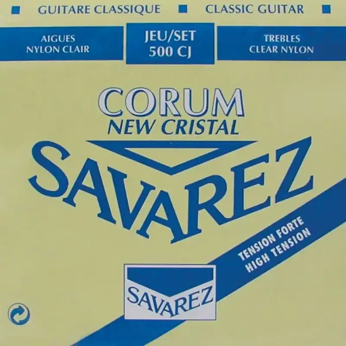 Savarez New Cristal Corum snarenset klassiek, New Cristal trebles, silverwound Corum basses, hard tension