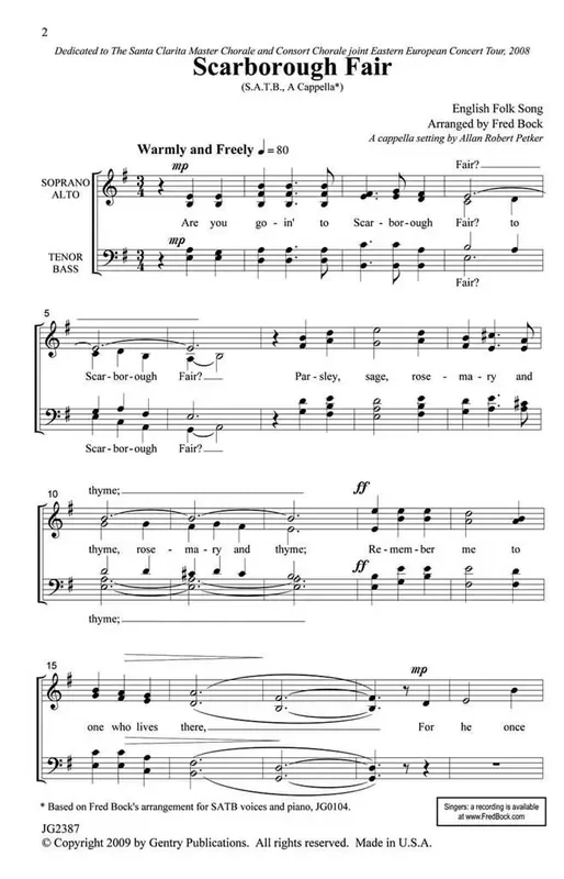 Scarborough Fair/Canticle (Arr. Allan Robert Petker) Gemischter Chor mit Begleitung