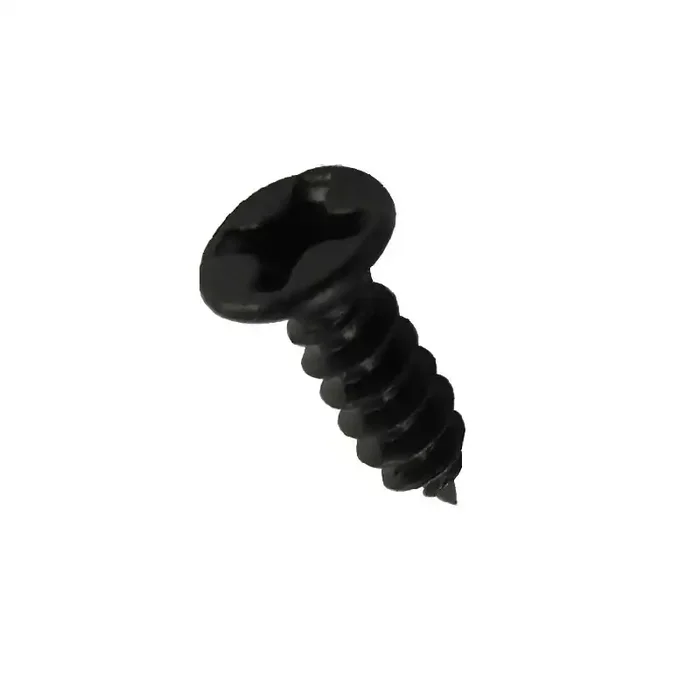 Screw, black, 3x10mm, 12pcs, flat head, tapping