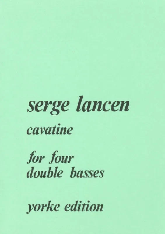 Serge Lancen Cavatina For 4 Doublebasses Kontrabass Ensemble