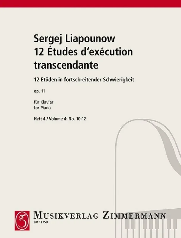 Serge Michalowitsch Liapounow 12 Etudes Op.11 Nos.10-12 Klavier Solo