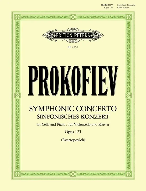 Sergei Prokofiev Symphonic Concerto for Cello and Piano Op. 125 Cello mit Begleitung