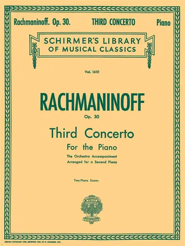 Sergei Rachmaninov Concerto No. 3 in D Minor, Op. 30 Klavier Duett